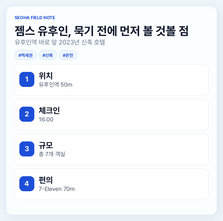 젬스 유후인, 묵기 전에 먼저 볼 것볼 점