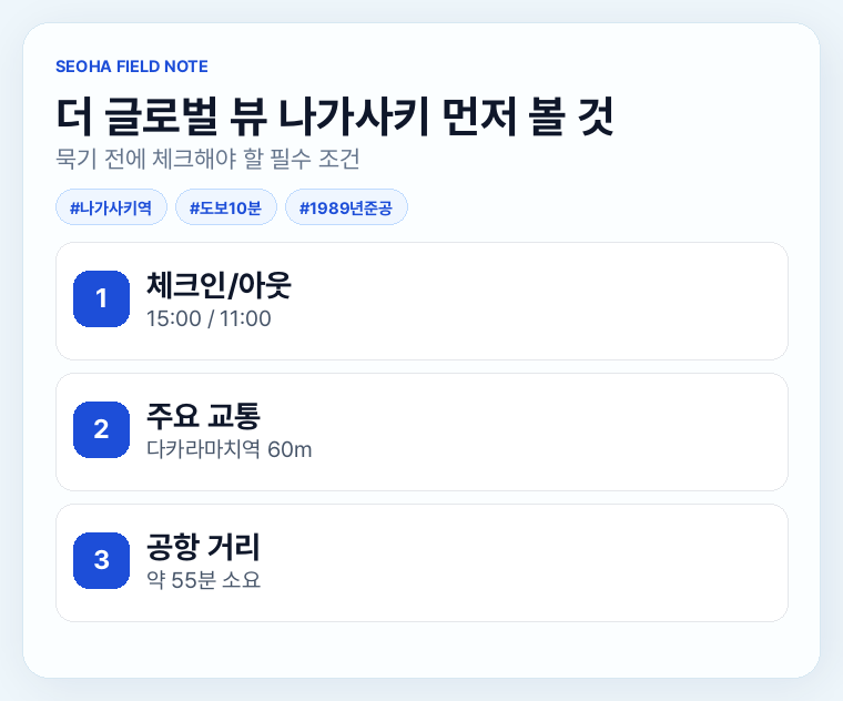 더 글로벌 뷰 나가사키 먼저 볼 것