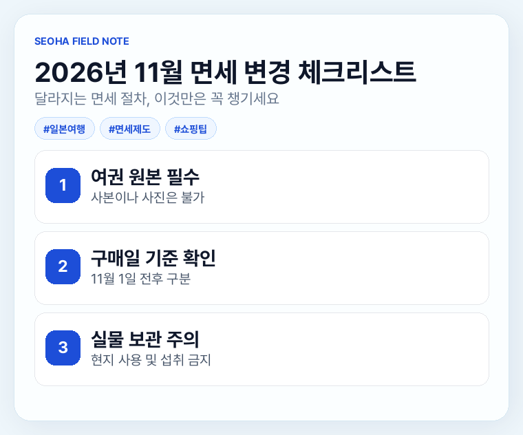 2026년 11월 면세 변경 체크리스트