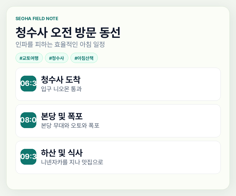 청수사 오전 방문 동선