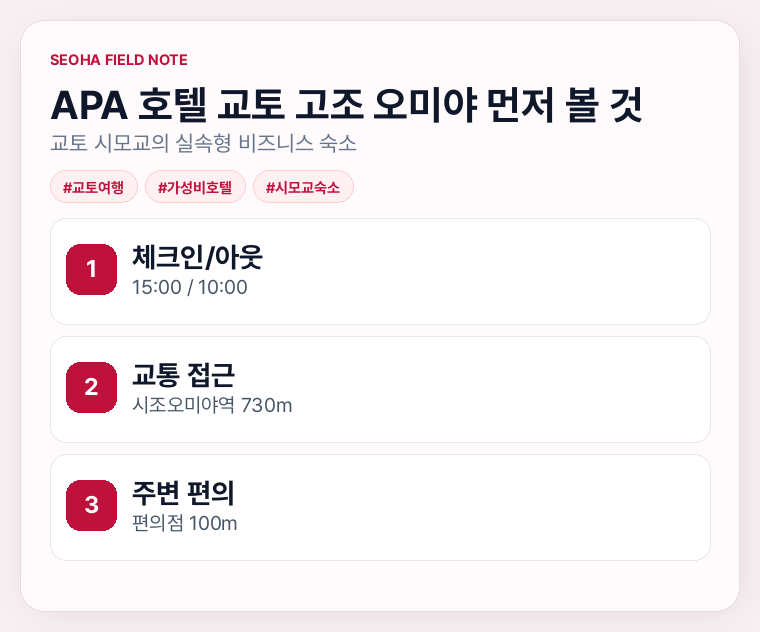 APA 호텔 교토 고조 오미야 먼저 볼 것