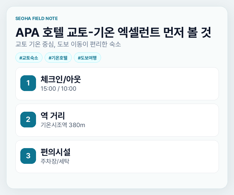 APA 호텔 교토-기온 엑셀런트 먼저 볼 것
