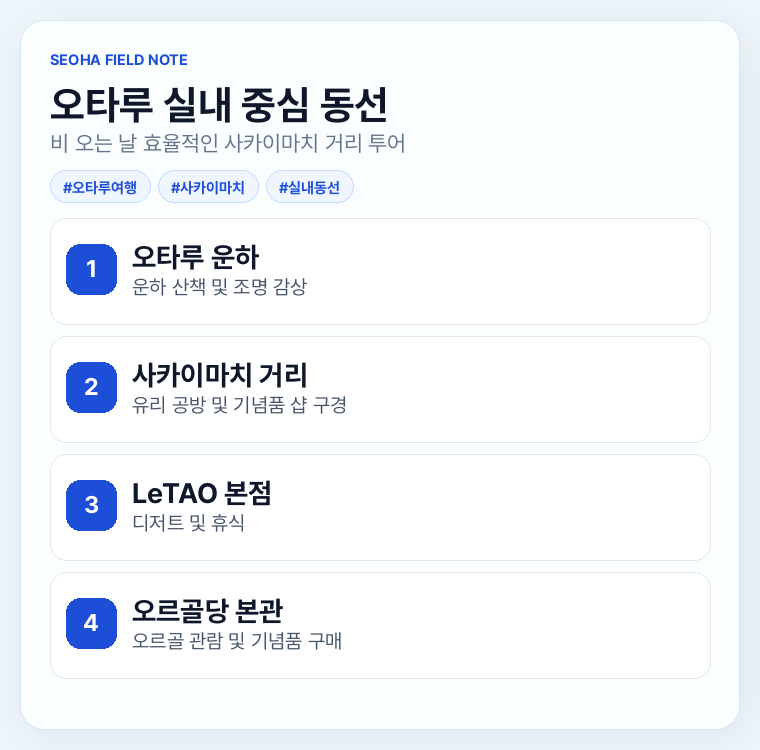 오타루 실내 중심 동선