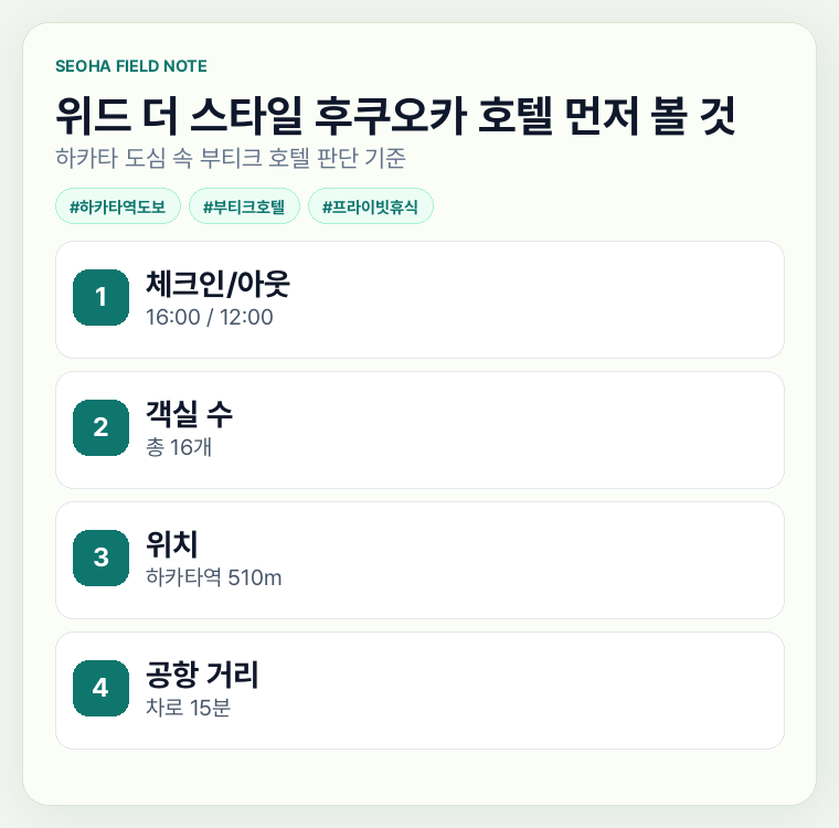 위드 더 스타일 후쿠오카 호텔 먼저 볼 것