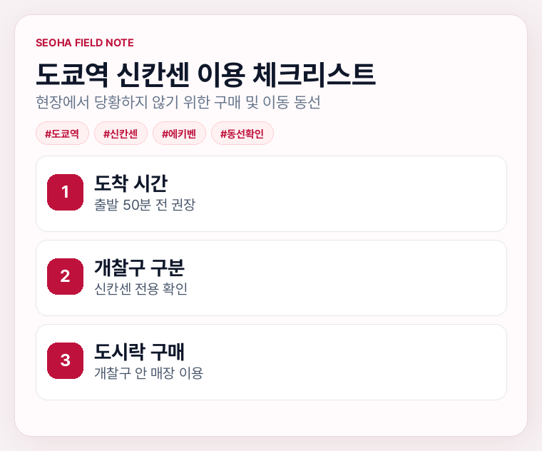 도쿄역 신칸센 이용 체크리스트
