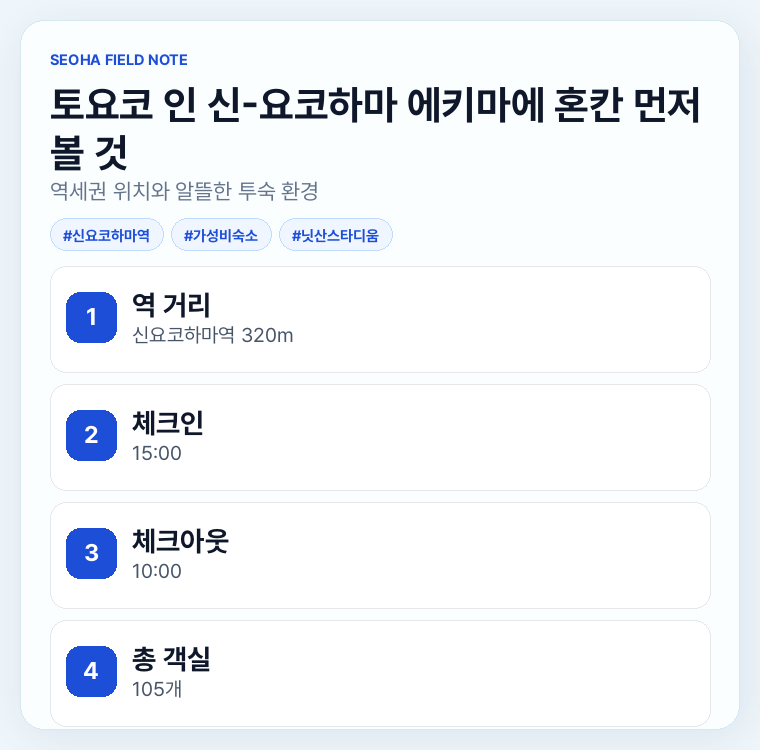 토요코 인 신-요코하마 에키마에 혼칸 먼저 볼 것