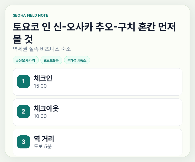 토요코 인 신-오사카 추오-구치 혼칸 먼저 볼 것