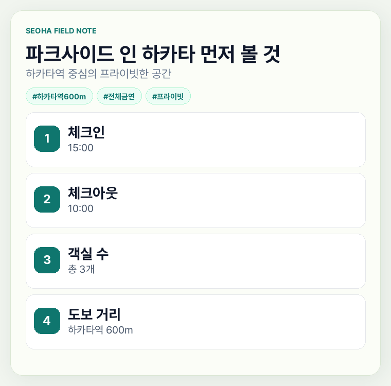 파크사이드 인 하카타 먼저 볼 것