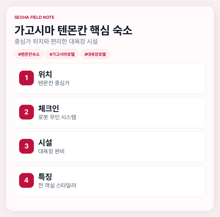 가고시마 텐몬칸 핵심 숙소