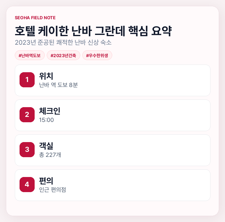 호텔 케이한 난바 그란데 핵심 요약