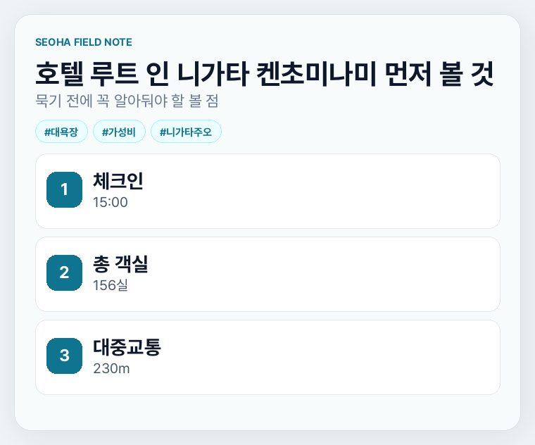 호텔 루트 인 니가타 켄초미나미 먼저 볼 것