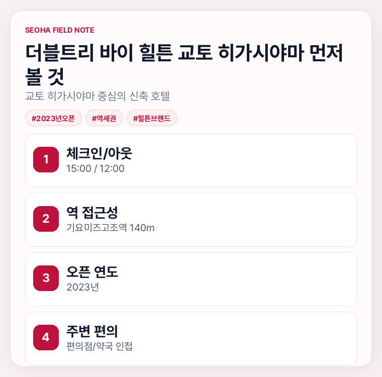더블트리 바이 힐튼 교토 히가시야마 먼저 볼 것
