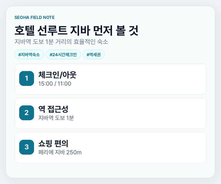 호텔 선루트 지바 먼저 볼 것