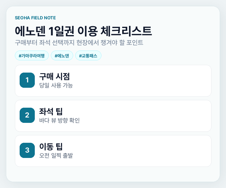 에노덴 1일권 이용 체크리스트