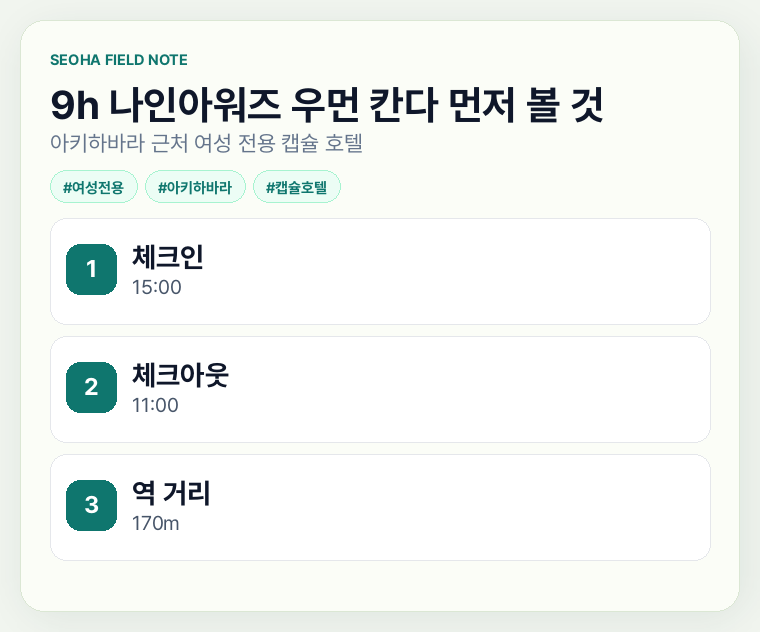 9h 나인아워즈 우먼 칸다 먼저 볼 것