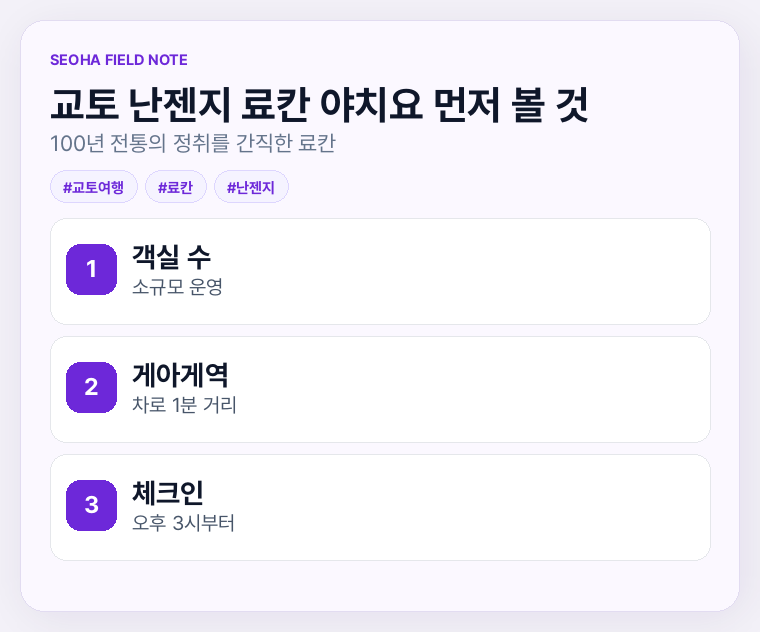 교토 난젠지 료칸 야치요 먼저 볼 것