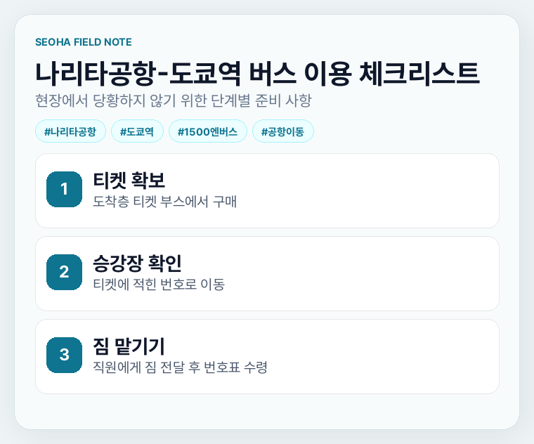나리타공항-도쿄역 버스 이용 체크리스트