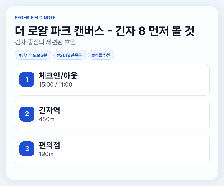 더 로얄 파크 캔버스 - 긴자 8 먼저 볼 것