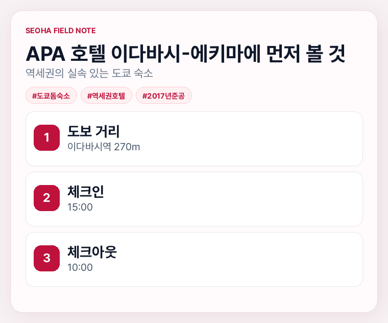 APA 호텔 이다바시-에키마에 먼저 볼 것