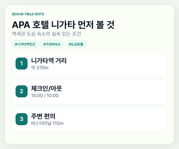 APA 호텔 니가타 먼저 볼 것