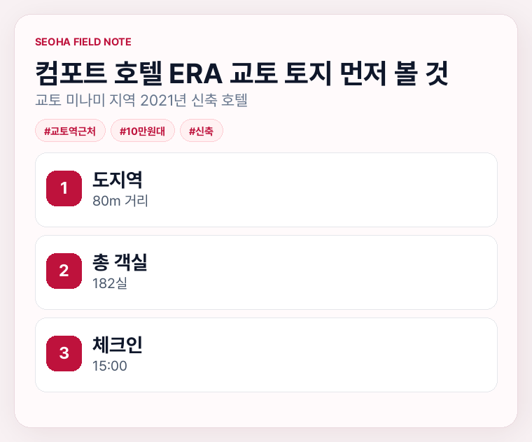 컴포트 호텔 ERA 교토 토지 먼저 볼 것