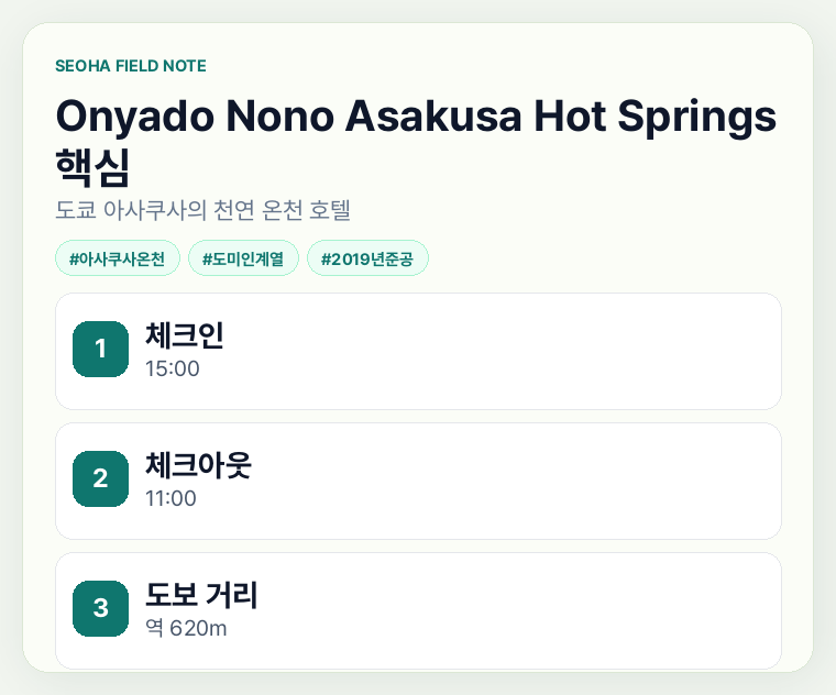 Onyado Nono Asakusa Hot Springs 핵심