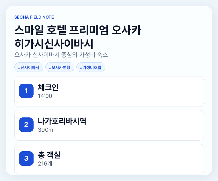 스마일 호텔 프리미엄 오사카 히가시신사이바시