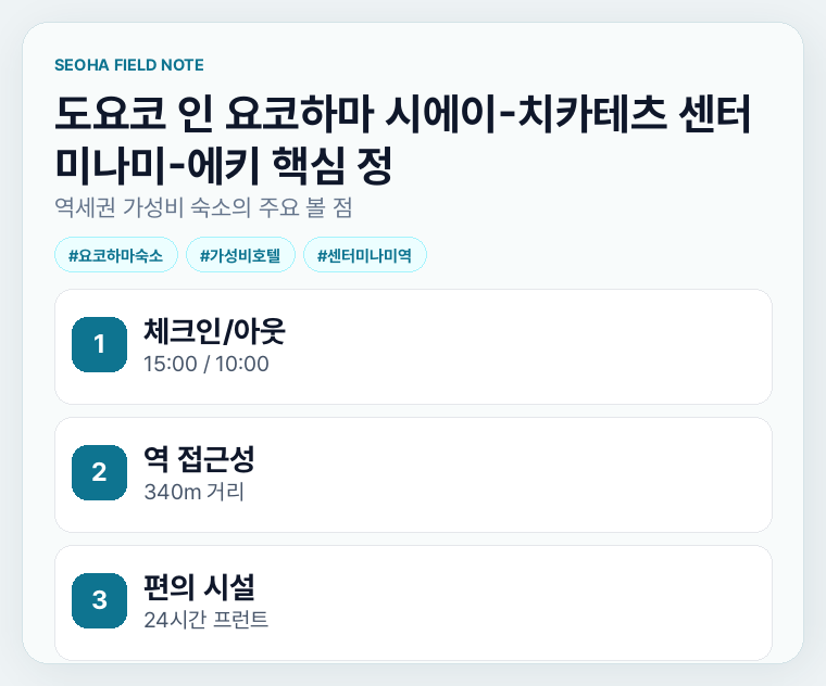 도요코 인 요코하마 시에이-치카테츠 센터 미나미-에키 핵심 정