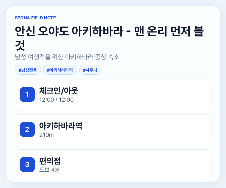 안신 오야도 아키하바라 - 맨 온리 먼저 볼 것