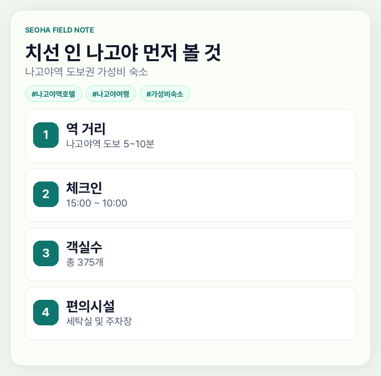 치선 인 나고야 먼저 볼 것