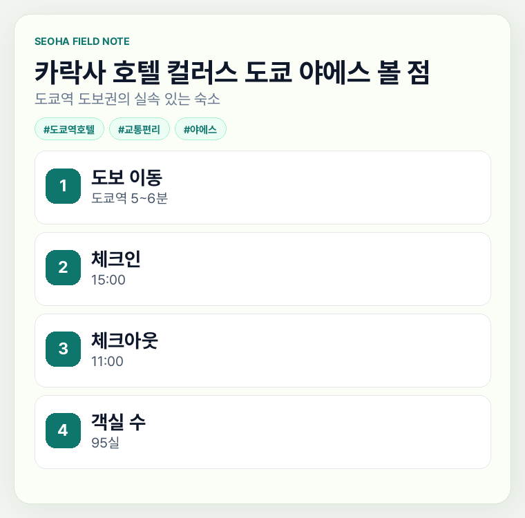 카락사 호텔 컬러스 도쿄 야에스 볼 점