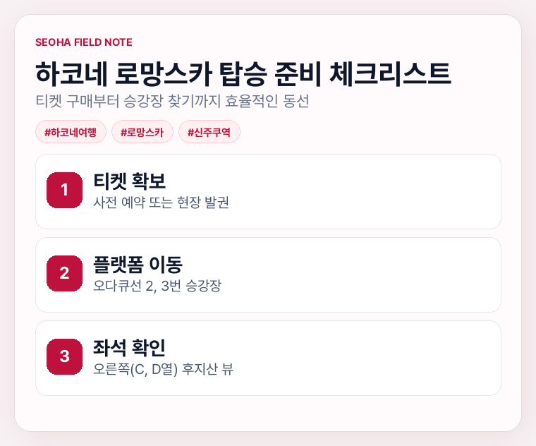 하코네 로망스카 탑승 준비 체크리스트