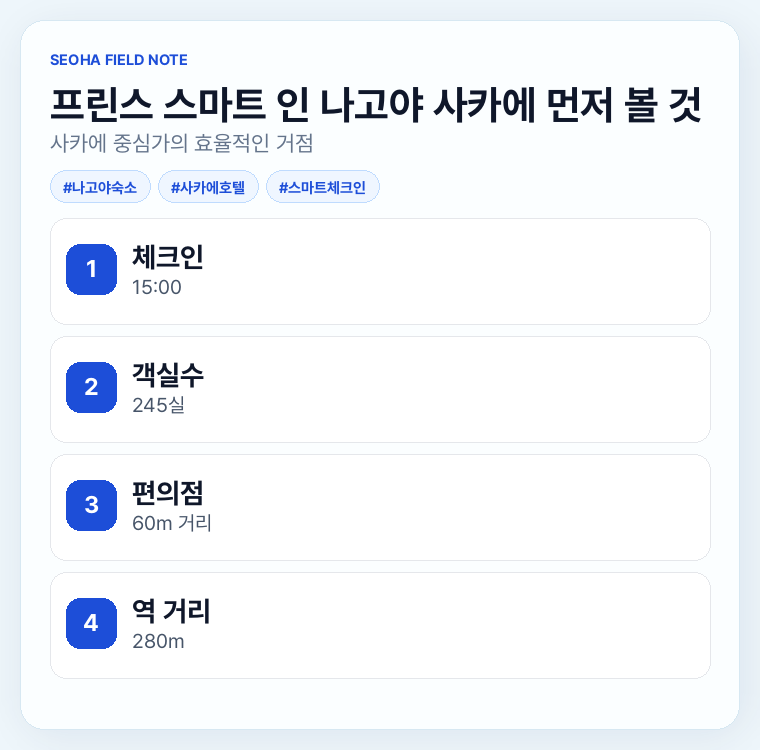 프린스 스마트 인 나고야 사카에 먼저 볼 것