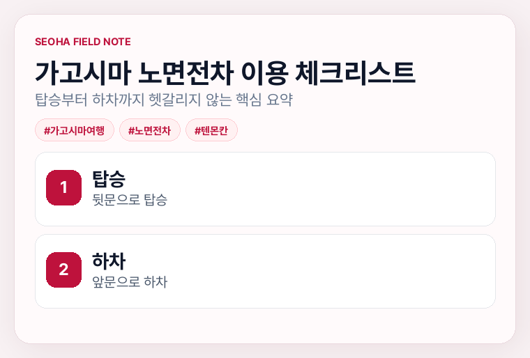 가고시마 노면전차 이용 체크리스트
