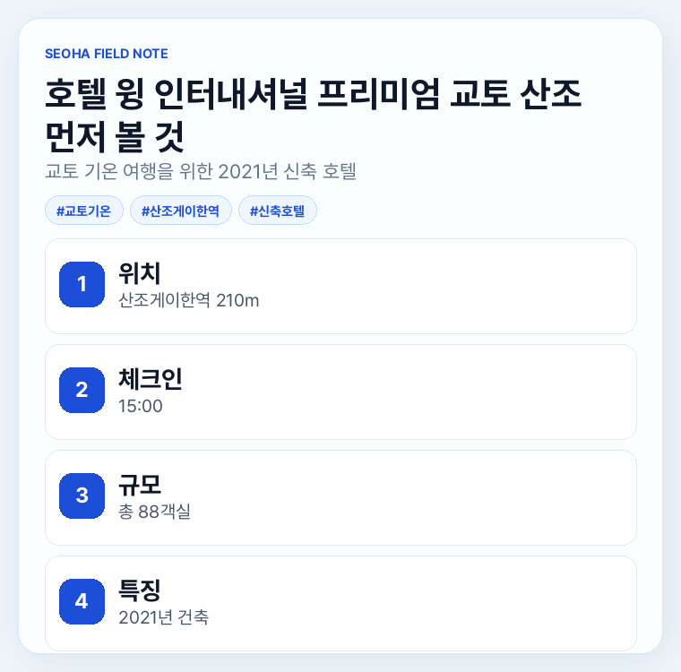 호텔 윙 인터내셔널 프리미엄 교토 산조 먼저 볼 것