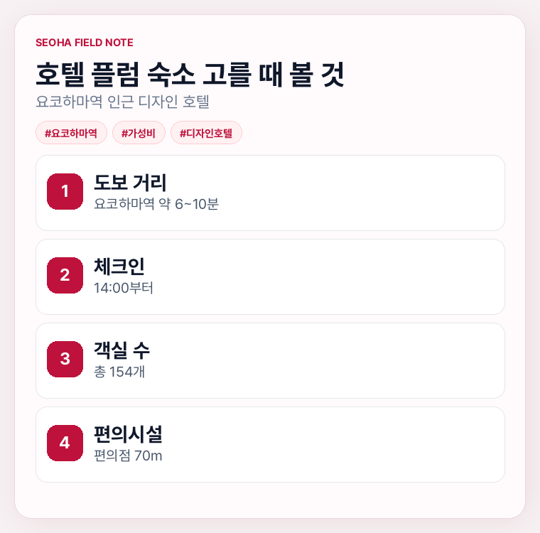호텔 플럼 숙소 고를 때 볼 것
